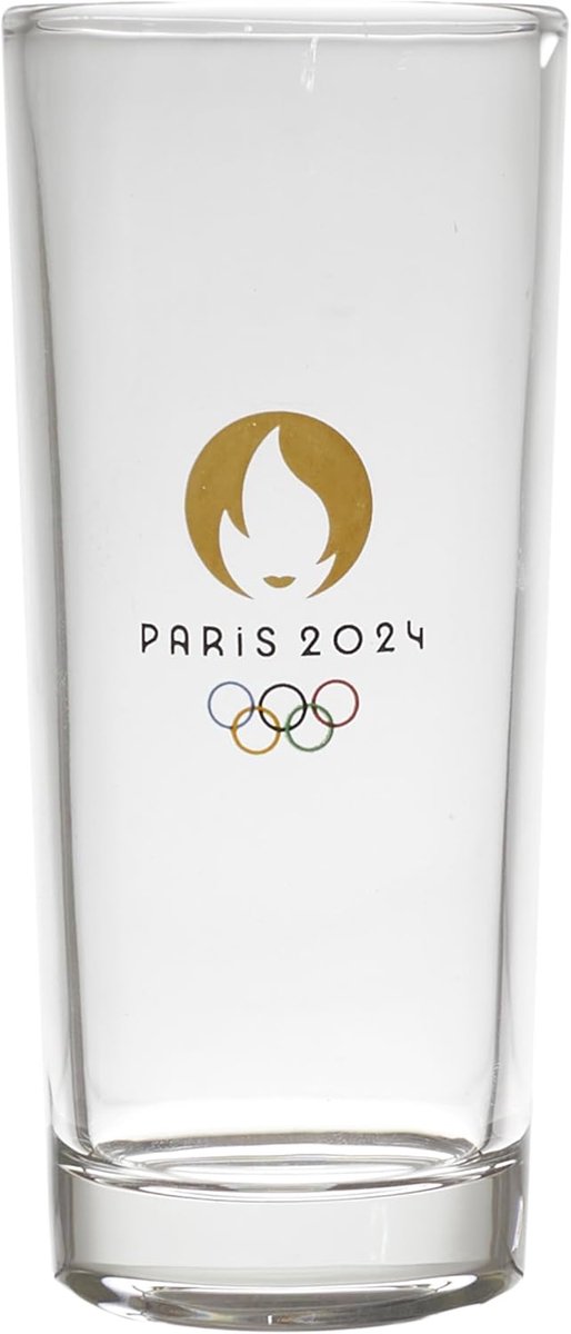 SnelShoppen - 3-Pack Tube Glazen 20 cl - Elegante Cocktail Glazen - Modern Design met Paris 2024 Logo - Geschikt voor Feesten, Thuis, Restaurants - Va