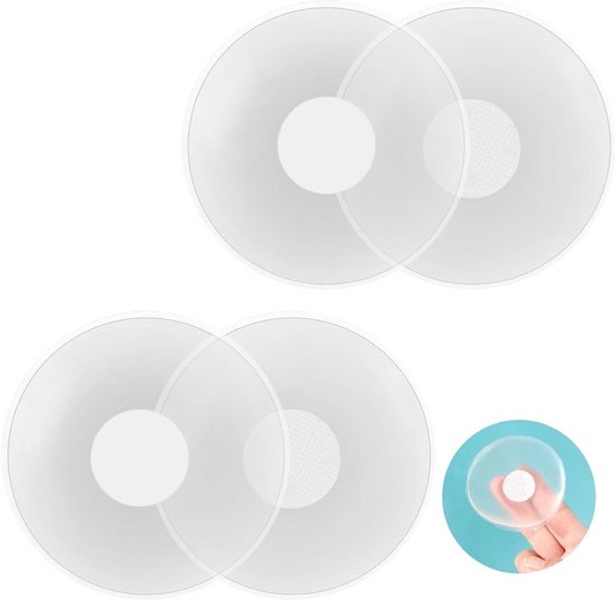 Zelfklevende tepelhoezen 2 paar herbruikbare siliconen stickers transparant