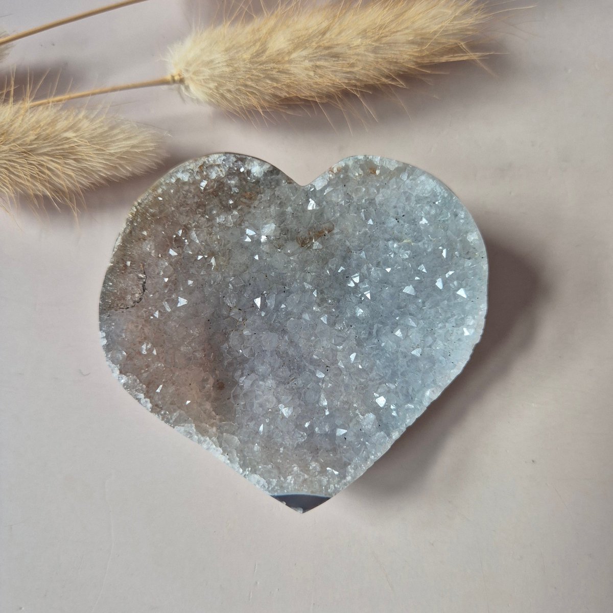 Amethist Druzy Hart 89g – Natuurlijk Edelsteen Hart met Sprankelende Kristallen