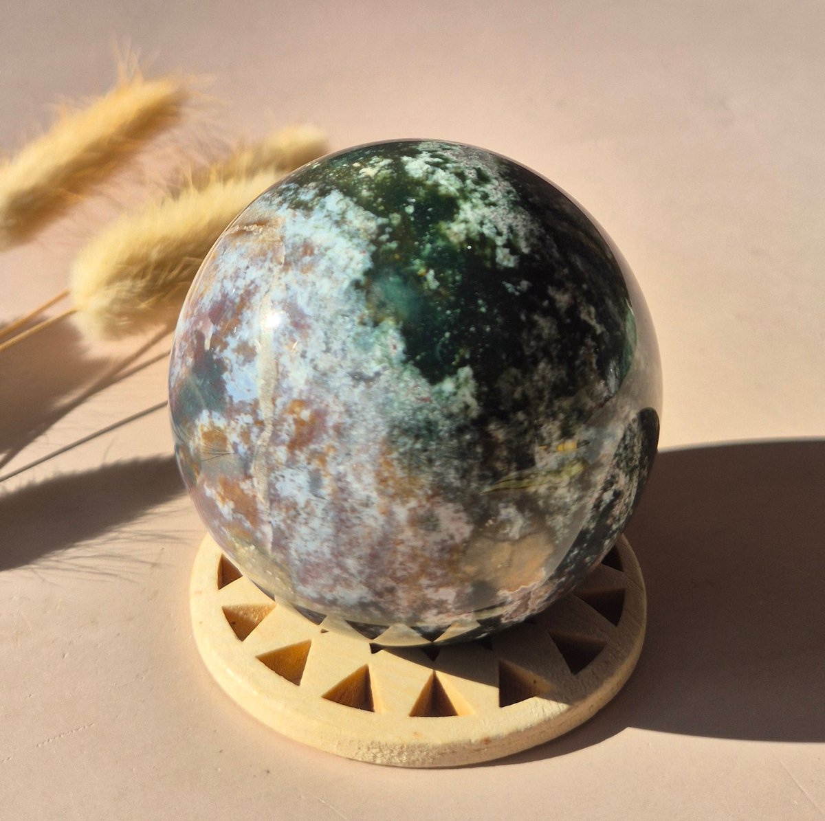 Kristallen Edelsteen Bol Ocean Jasper Bol – 60mm 301g
