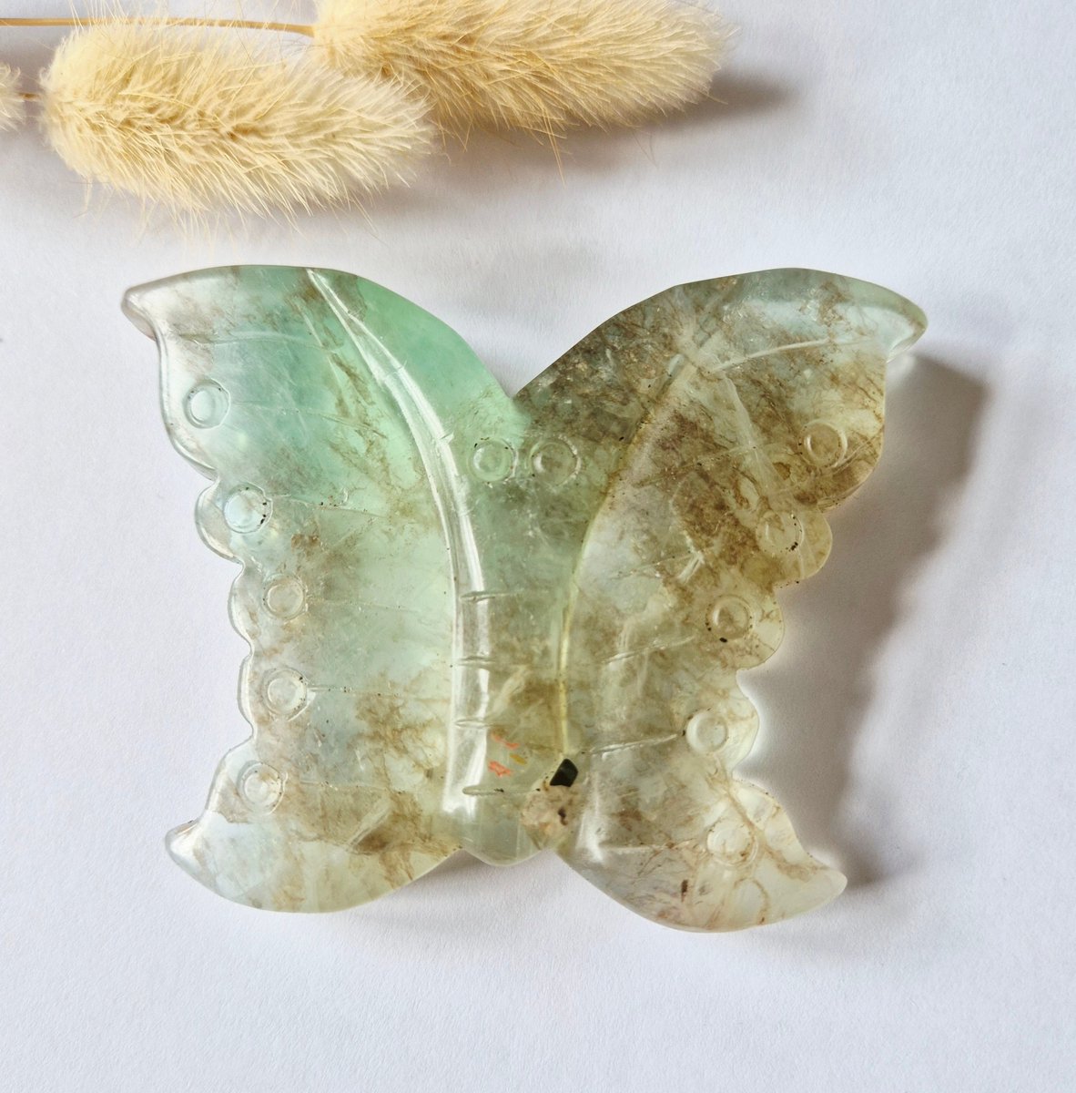 Fluoriet Vlinder Carving – 10 cm Edelsteen #13