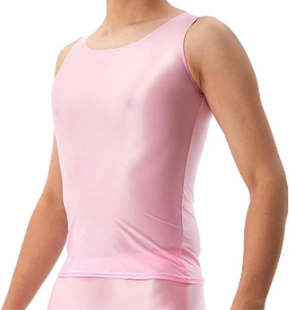 Stijlvolle Mouwloze Crop Tops, Stretchy Tank Tops voor een Gladde en Shiny Look, Translucente Muscle Tops voor Streetwear en Disco Feestjes