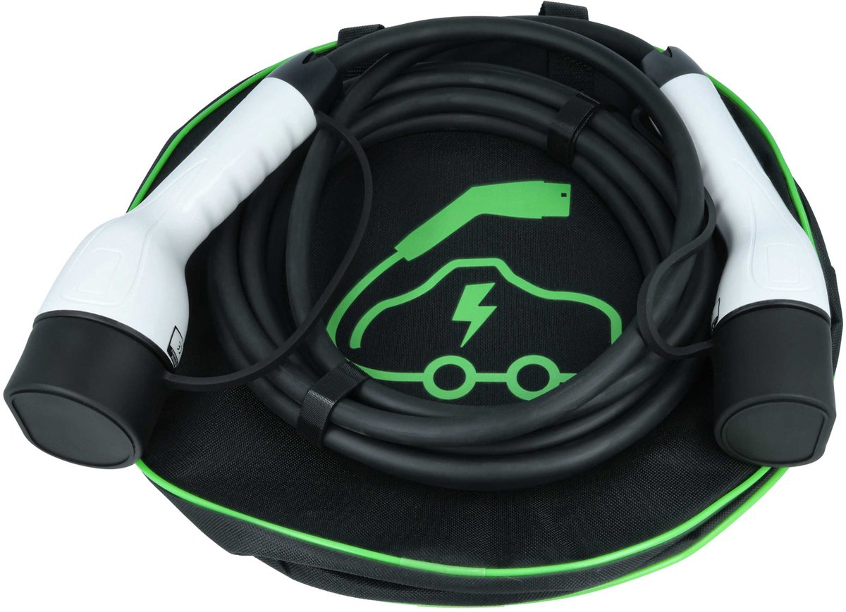 vhbw Type 2 laadkabel 11 kW 16 A 3-fasen 5 m voor elektrische auto's - kabel voor wallbox en laadstation