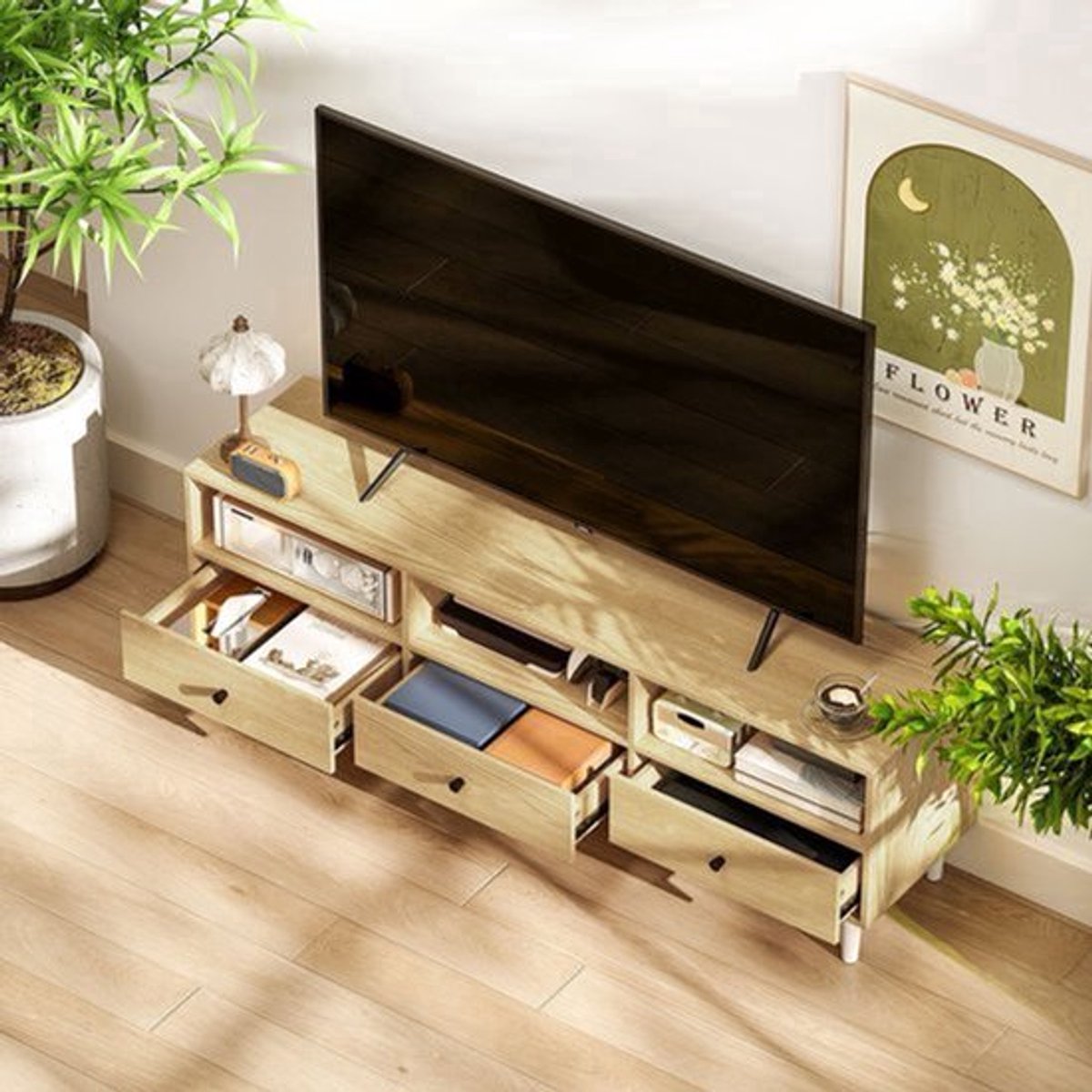 Tv-meubel – Televisiekast – Mediameubel – TV Kast – TV Dressoir – Houtlook Spaanplaat – 14