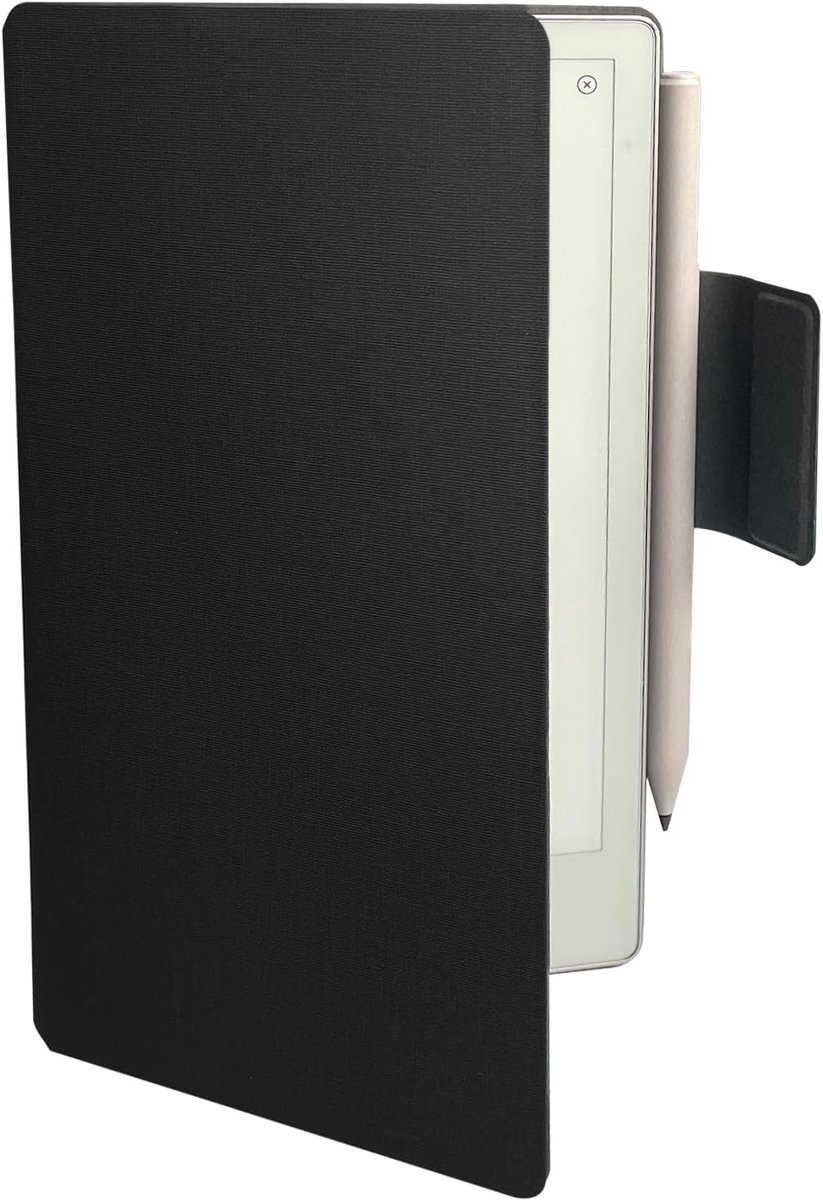 SnelShoppen - Magnetic Case voor 7.3 inch Tablet, Slimme Lichtgewicht Boek Folio Hoes met Penhouder, Zwart, Voor ReMarkable Paper Pro Move 2025
