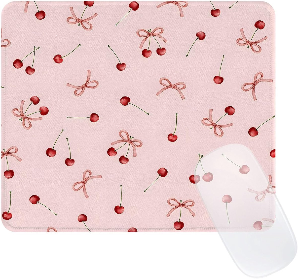 SnelShoppen - Cute Pink Mouse Pad 9.4x8cm met Bloemenpatroon, Antislip Rubber, 3mm Dikte, Ideaal voor Thuis en Kantoor, Compact en Stijlvol