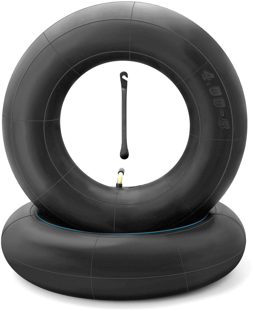 Vervangende Slang voor Handkarwiel met Ventiel - 4.80/4.00-8, 400 mm Diameter, Inclusief Tyre Lever en Hoekventiel voor Optimalisatie van Gebruiksgemak