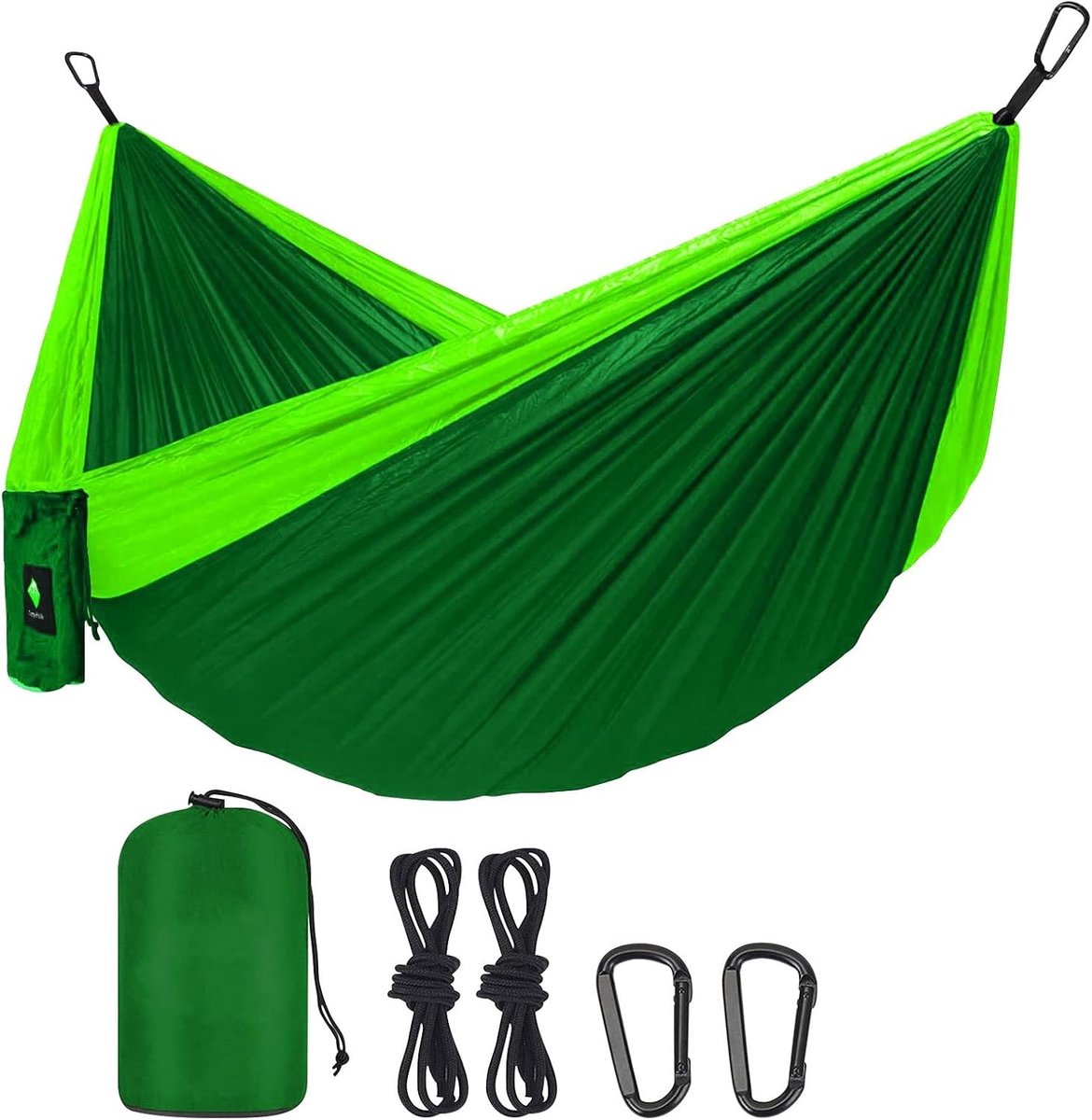 Lichte en draagbare campinghangmat tot 150 kg, snel op te zetten, ideaal voor outdoor, kamperen en backpacken