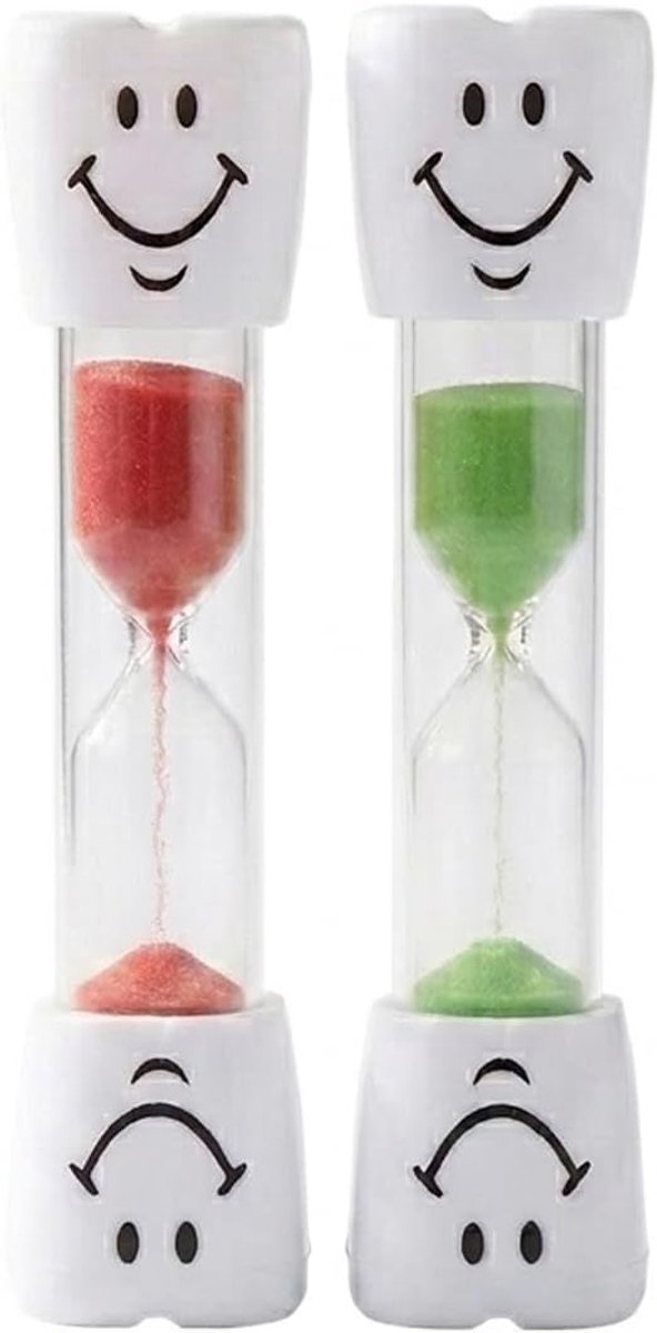 Zandlopers voor Kinderen - 3 Minuten Timer voor Tandenpoetsen met Smiley Gezicht - Kleurrijke Zanduur Set voor Effectief Tandenpoetsen en Tijdmanagement in Huis