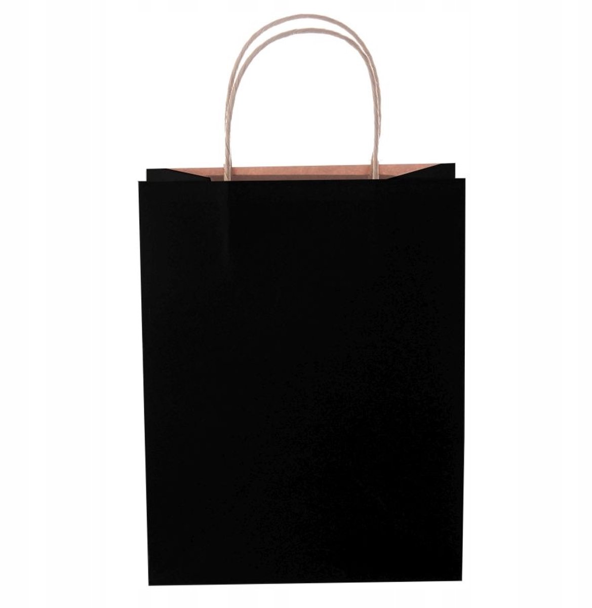 Zwarte Papieren Tas 180x80x225 Kraft met Gedraide Handgreep