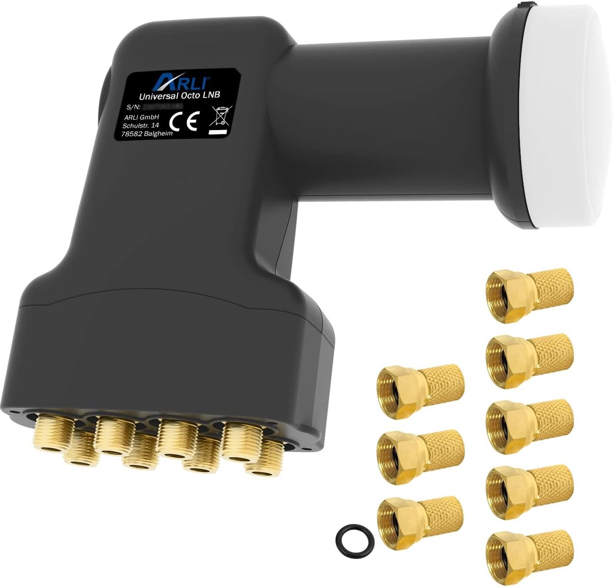 HD Sat LNB 4K - 0.1 dB - gold-plated verbinding - geschikt voor 8 ontvangers - ShopVlot