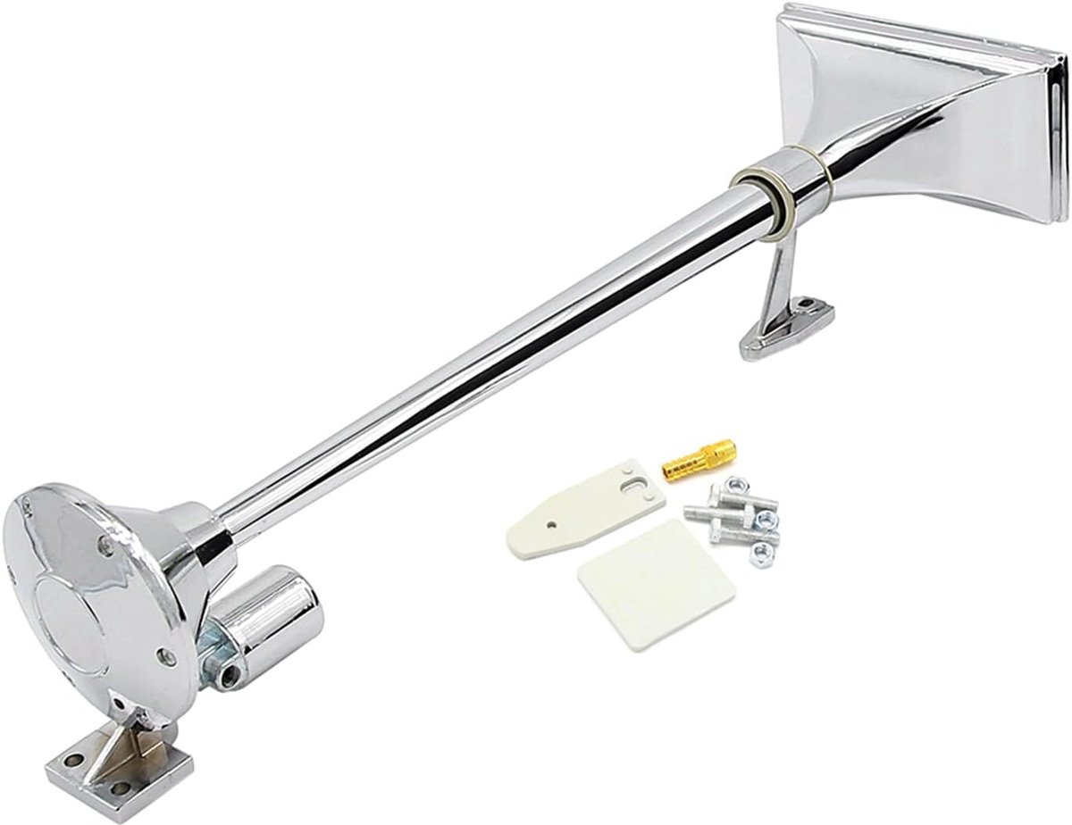 Luchthoorn enkele trompet 150 dB - chroom - super luid - perfect voor vrachtwagens - ShopVlot