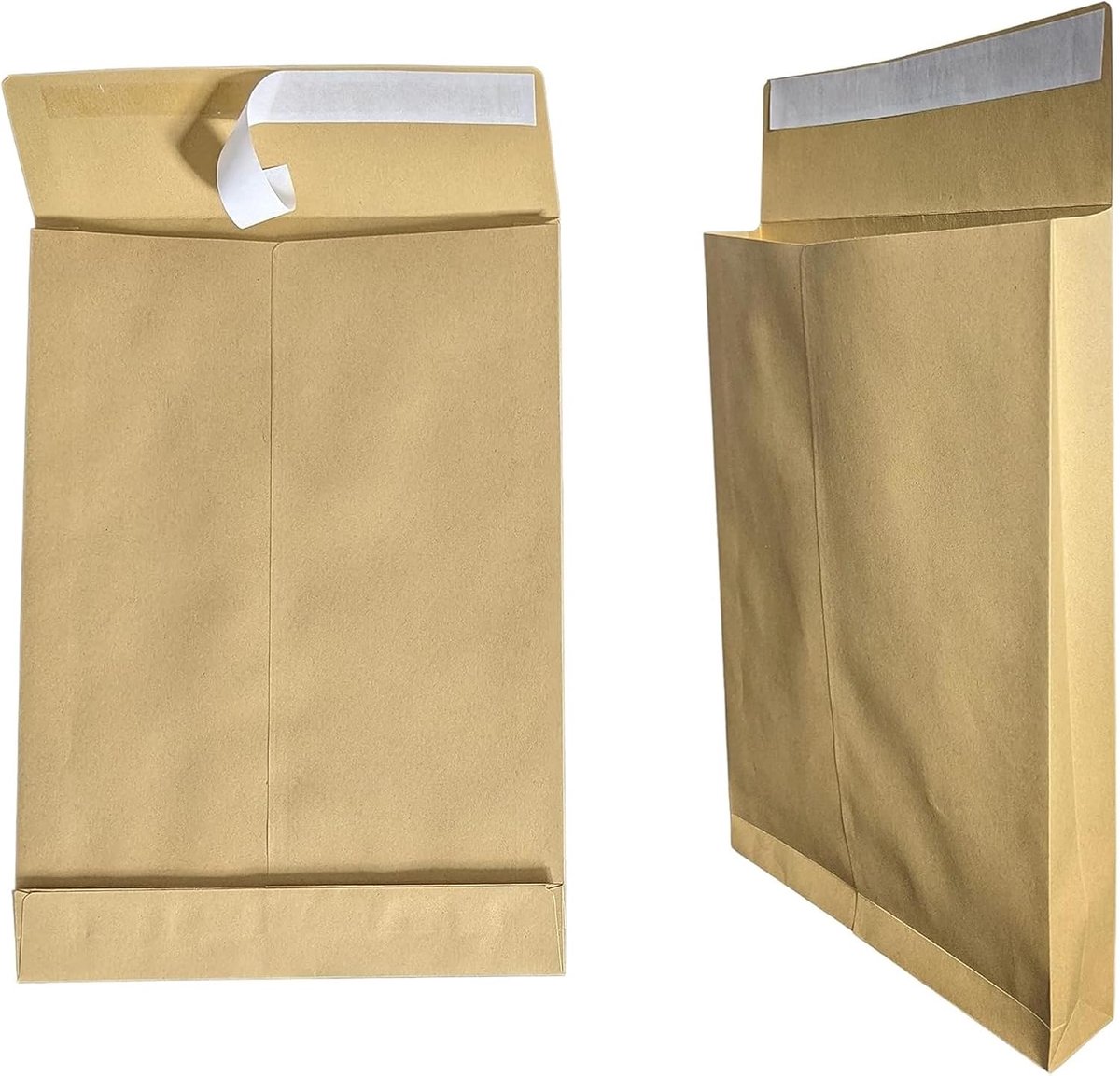 Vouwzakken E4 bruin - 280 x 400 mm - zelfklevend met trekstrip - ideaal voor verzending - ShopVlot