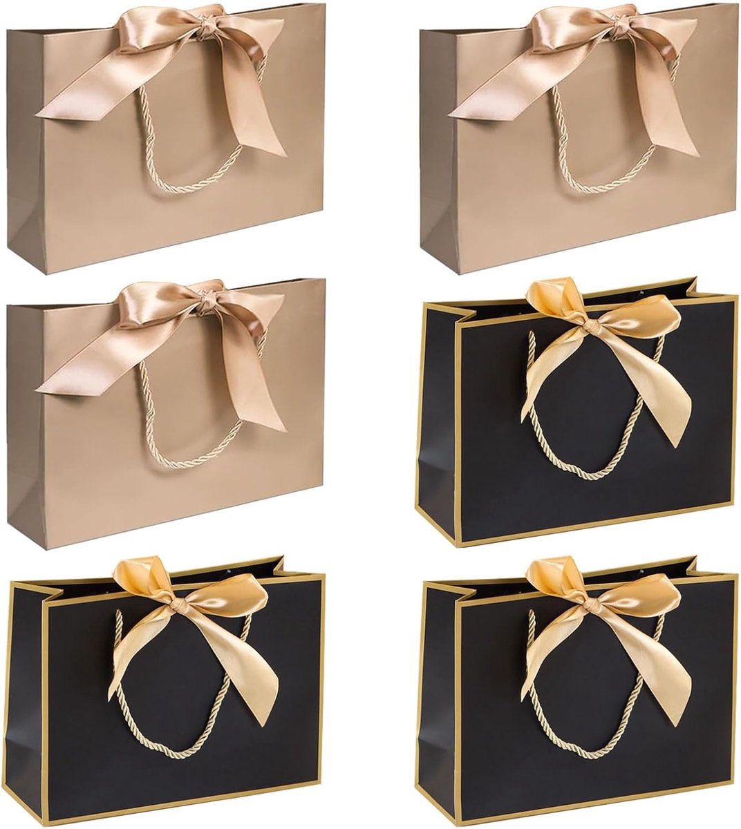 Cadeauzakjes 6 stuks - stevig papier - met handgrepen - ideaal voor verjaardagen - ShopVlot