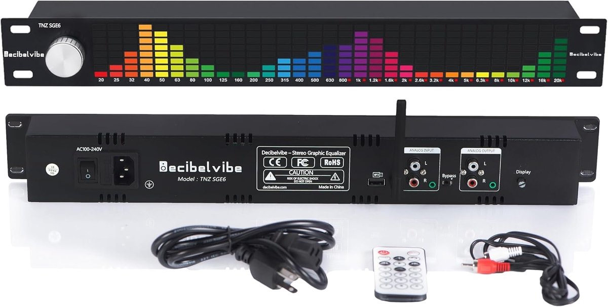 Audio Equalizer 31 banden - RCA-jack en Bluetooth - Voor HiFi en Home Cinema - Verbeter je geluidskwaliteit - ShopVlot