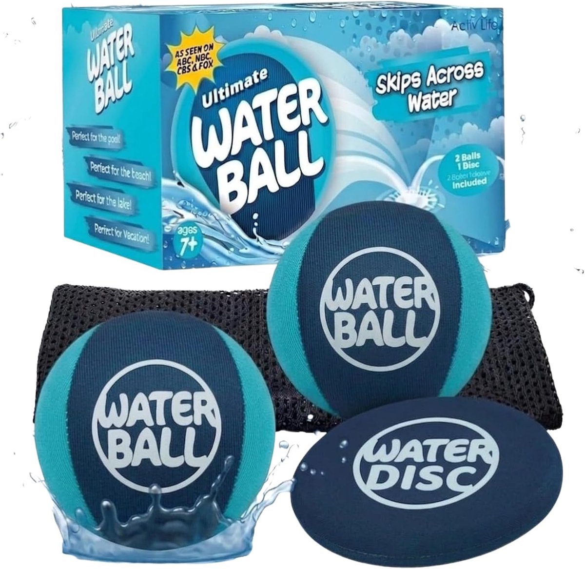 Springende waterballen 2-pack - blauw donderblauw - zwembadspeelgoed - leuk voor buitenactiviteiten - ShopVlot