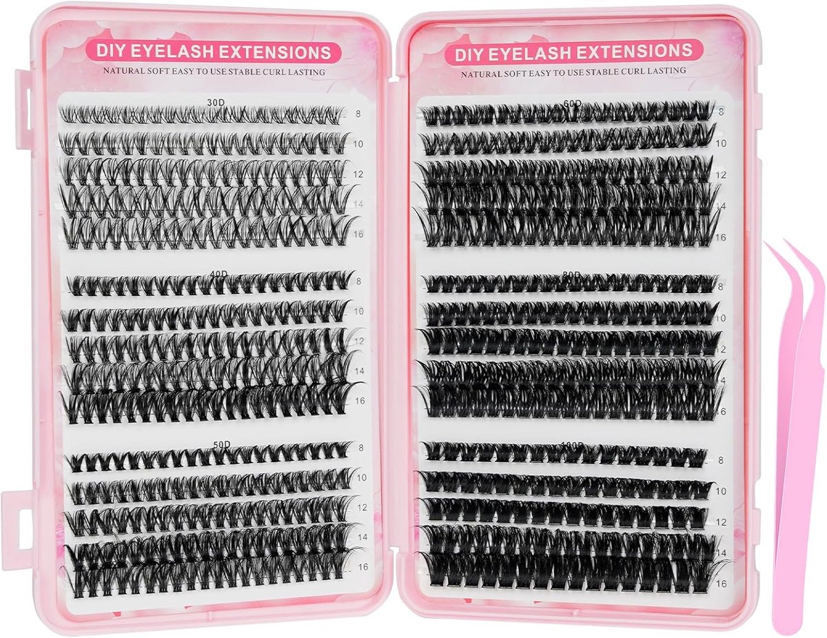 Doe-het-zelf valse wimpers 600 stuks - 30D-100D krul - 8-16 mm lengtes - voor professionele wimperverlenging - ShopVlot