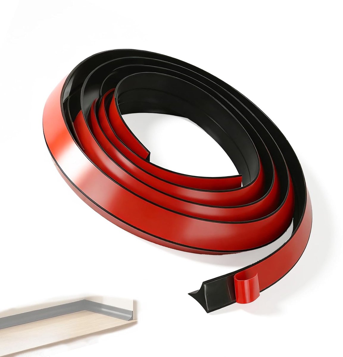 Siliconen afwerkingstape 15 x 20 mm - waterdicht zwart - zelfklevend - perfecte afdichting voor badkamer en keuken - ShopVlot