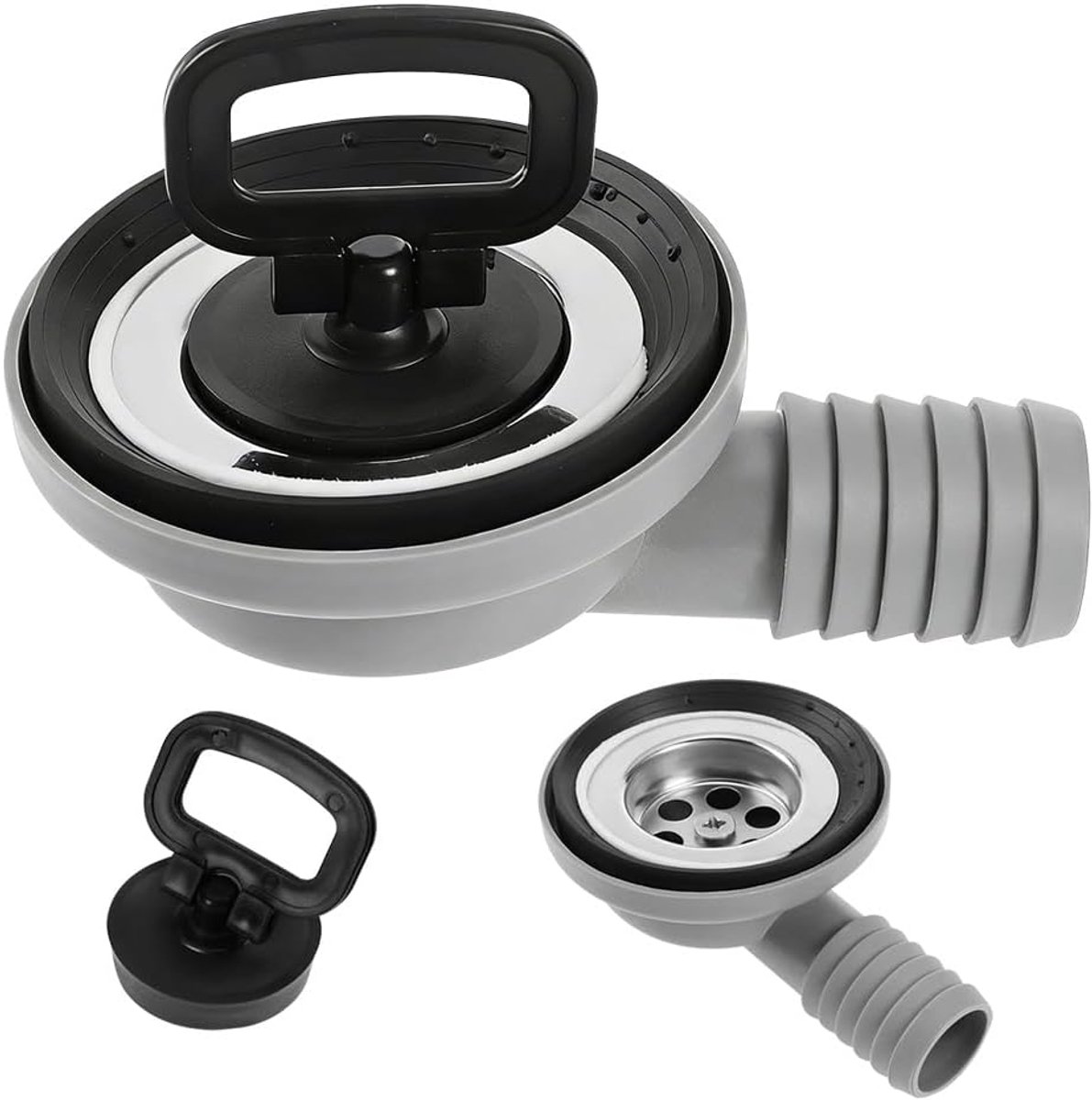 Afvoer Set voor Campingwasbak - 20-25 mm Slang - 90 Graden Afvoer - Voorkomt Verstopping - ShopVlot