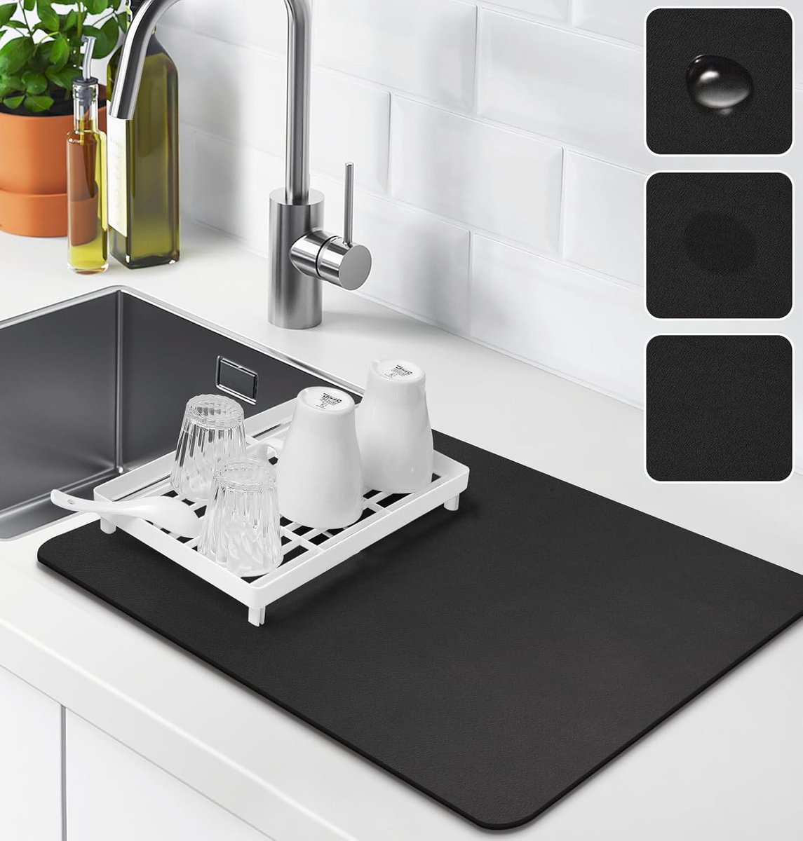 Afwasdroogmat Microvezel - Snelle waterabsorptie - Bescherming voor aanrecht en servies - ShopVlot