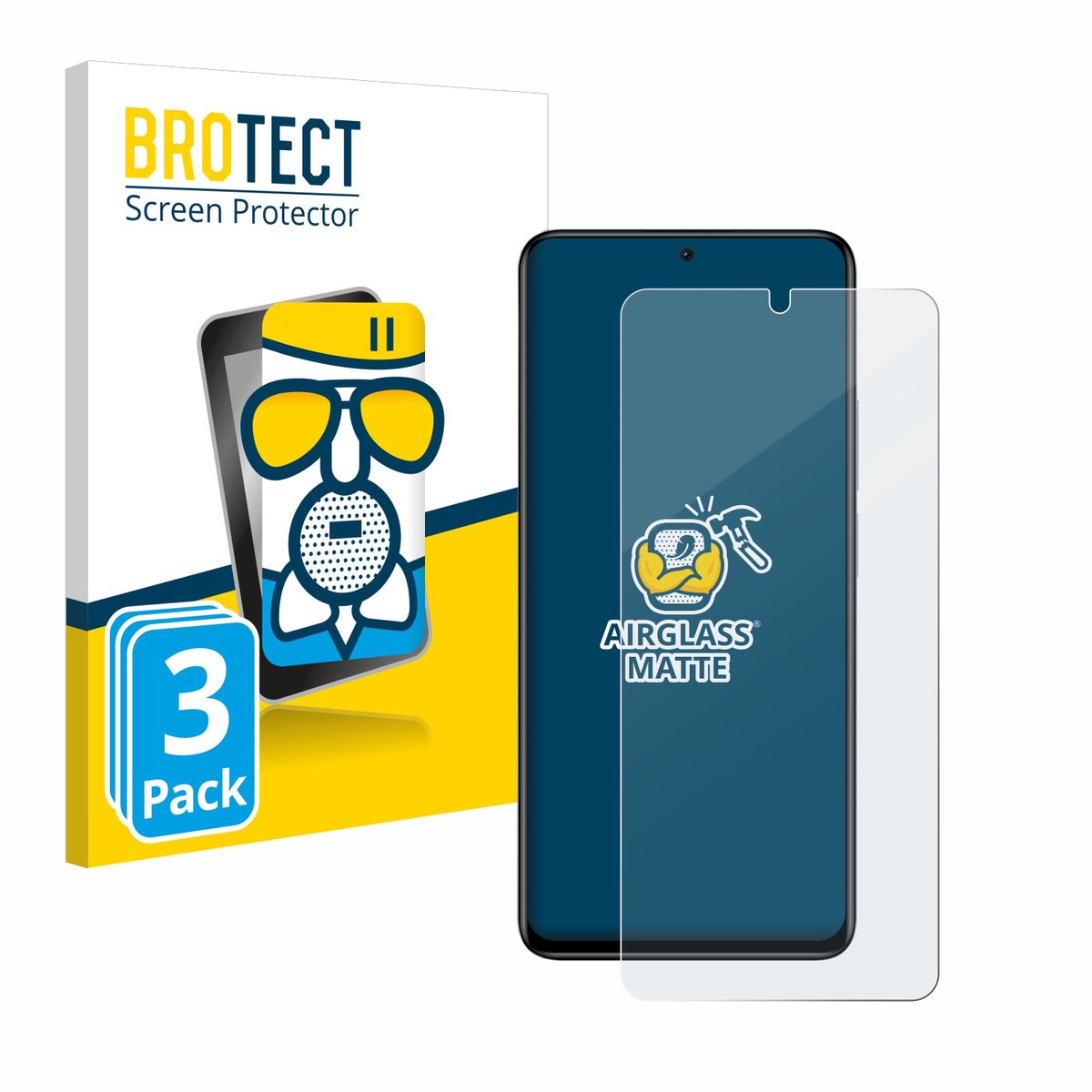 BROTECT - Screenprotector voor Xiaomi Redmi Note 11 Pro+ 5G - Folie Beschermfolie Beschermglas matte 3 Stuks