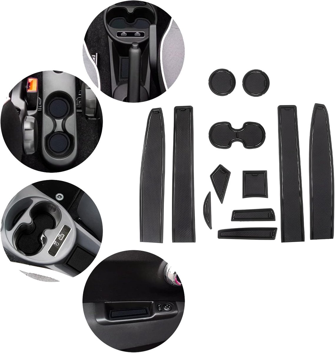 Rubbermatten voor Fiat 500/Abarth 595 - Wit - Antislip - Vermindert geluid tijdens het rijden - ShopVlot