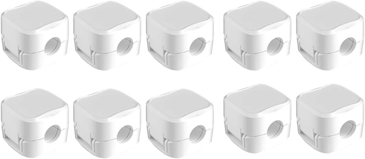 Kabelorganizer-clip set van 10 - opklapbaar design - wit - snel ordenen van kabels - ShopVlot