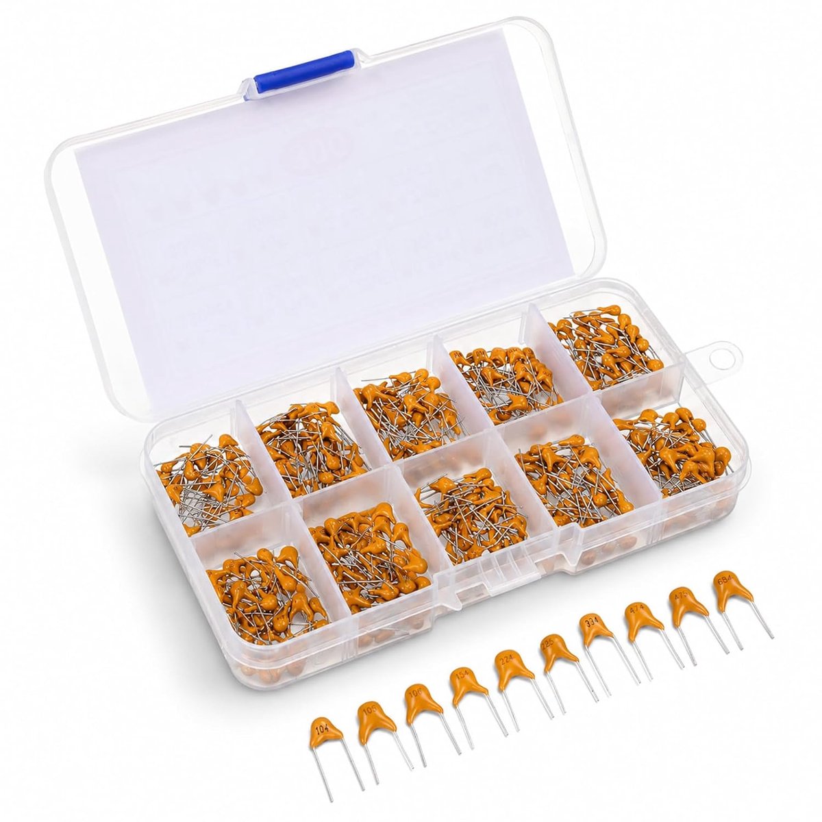 Keramische condensator set 300 stuks - 10 waarden - monolithisch - veelzijdig toepasbaar - ShopVlot