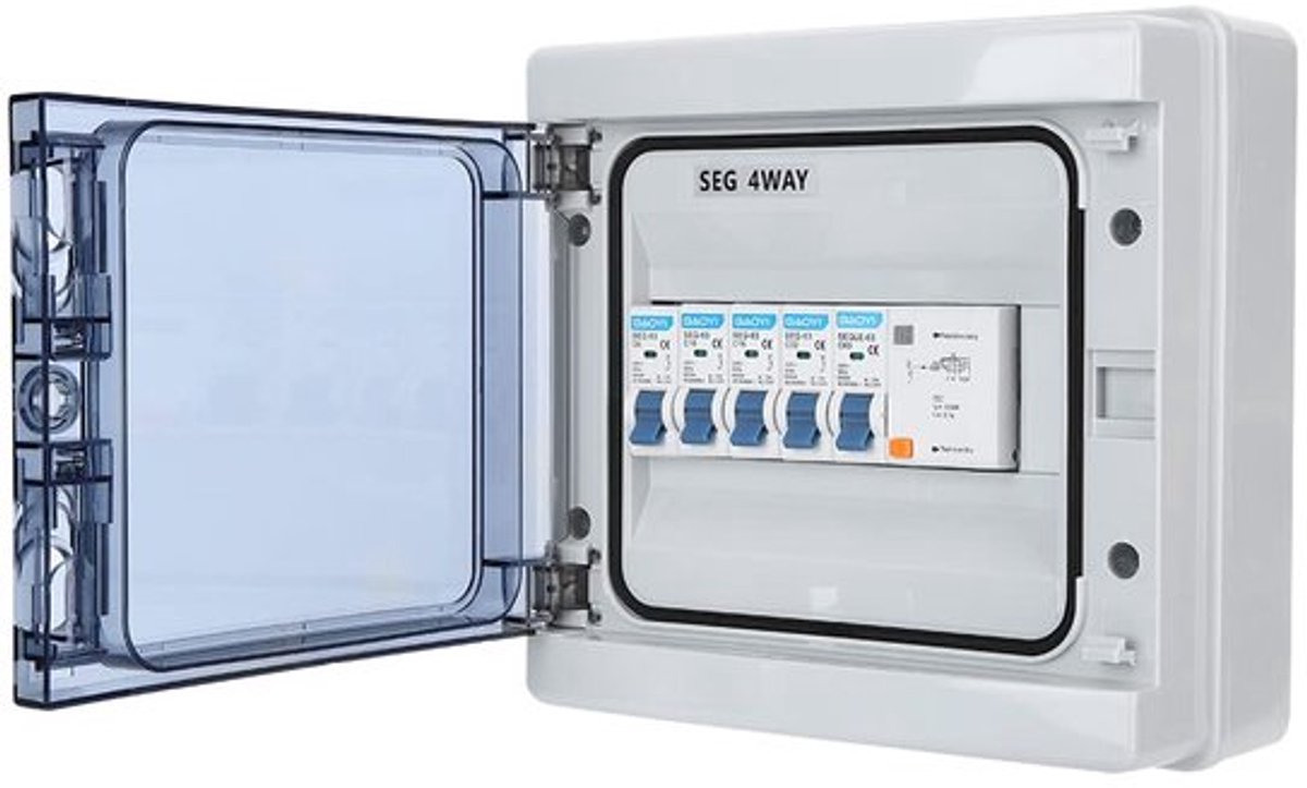 Stroomonderbreker Waterdichte 4-voudige lekbeveiliging 63A 30mA RCD + 4MCB 6A + 2 x16A + 32A