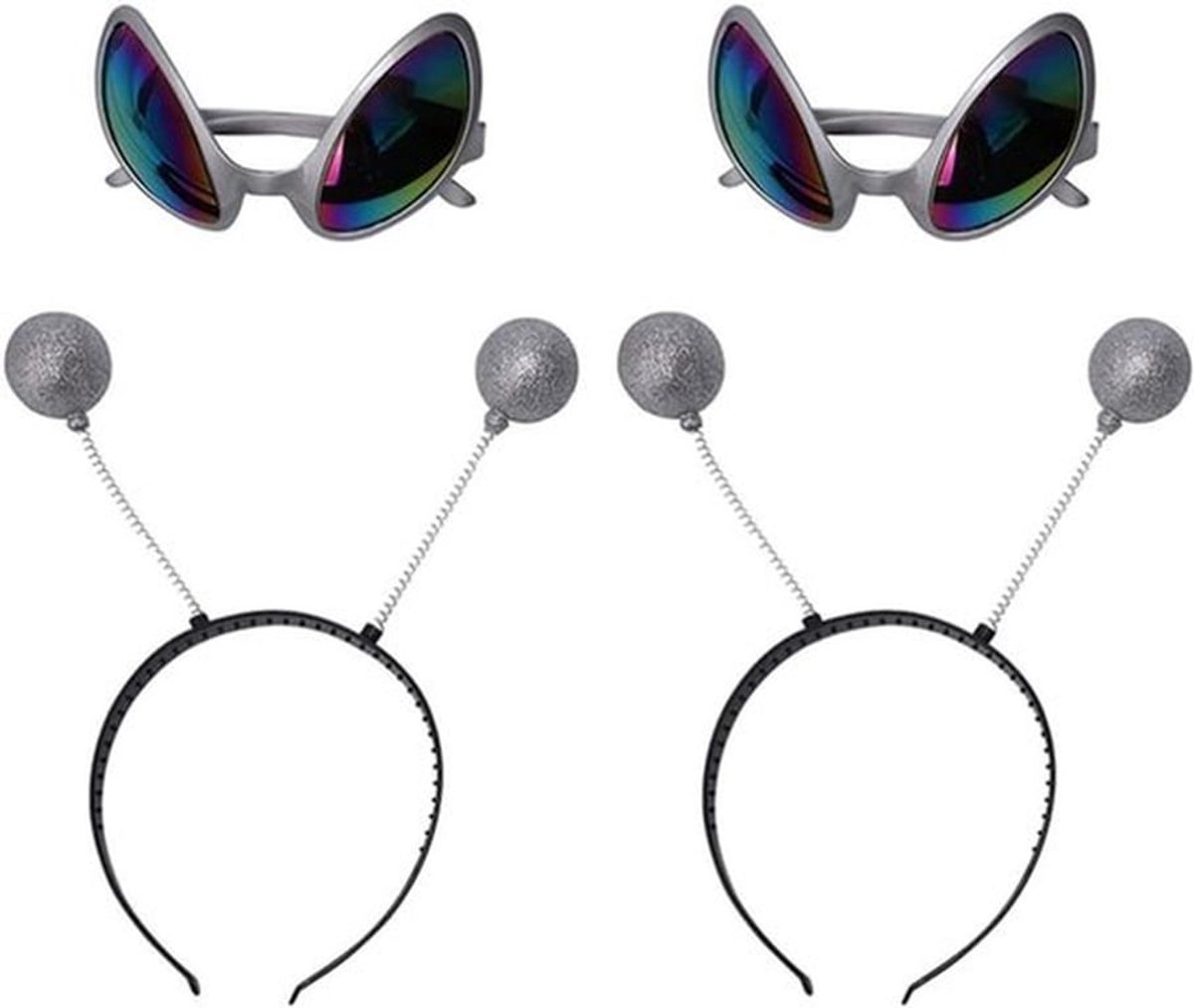 SVG commerce Grappige aardse antenne hoofdband voor festivals - Alienbril en feestaccessoires