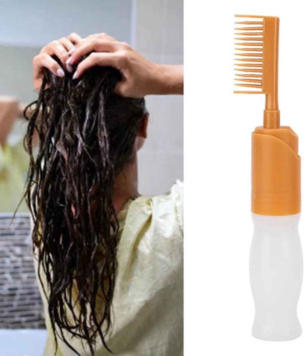 110ml Wortelkam Applicatorfles Haarverffles met Kam en Schaalverdeling - Voor Thuis Kapperszaak - Hoofdhuidbehandeling