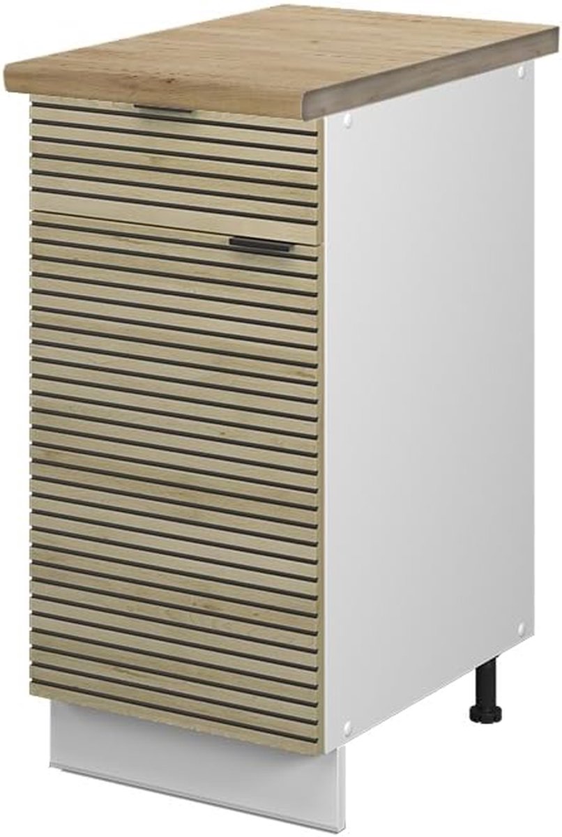 Keukenonderkast - Ladekast Keuken - Keuken Organiseren - Soft-close Scharnieren - 40 cm Breed - Eiken Wit