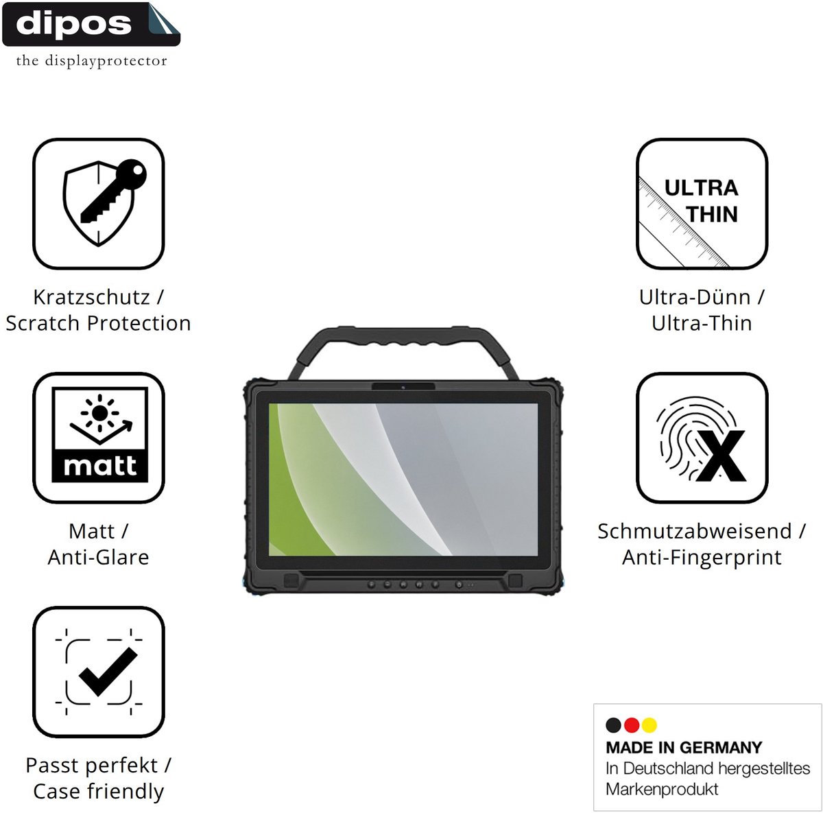 dipos – 2x Matte Beschermfolie geschikt voor ONERugged M14M | Krasbestendige & antireflecterende Screenprotector Ultra-Thin