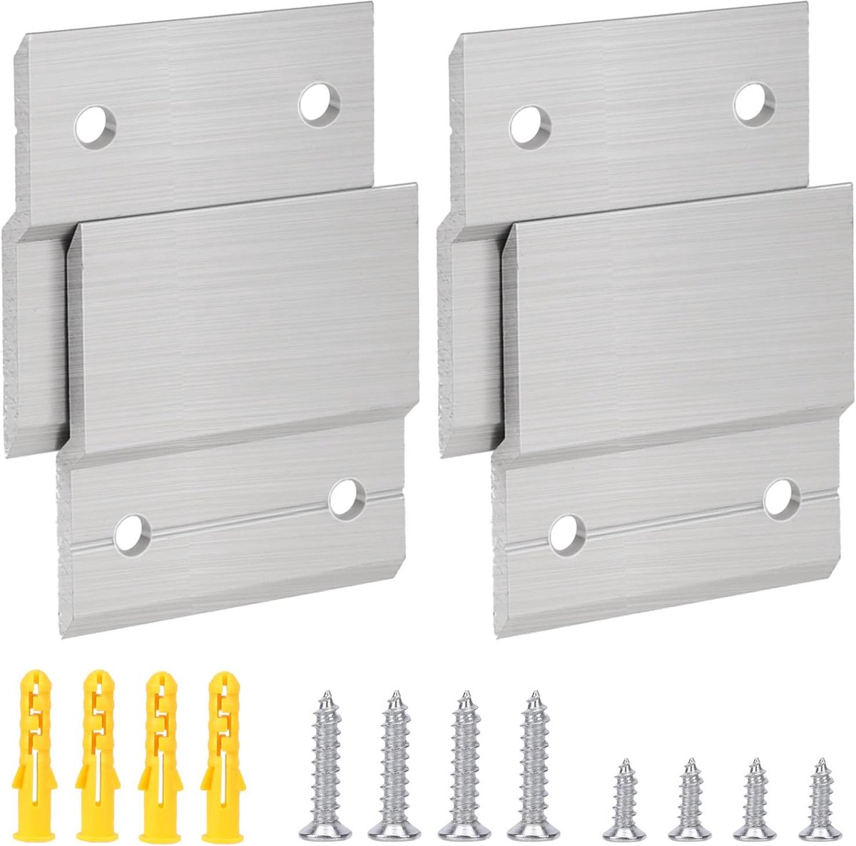 Z-hangbeugels 4 stuks - zware uitvoering - aluminium legering - veilig ophangen van spiegels - ShopVlot
