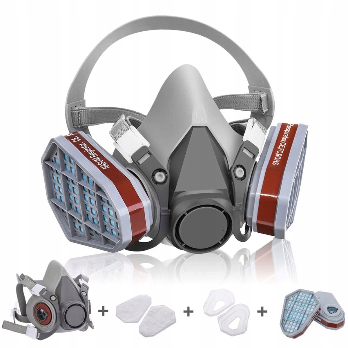 Merkloos Semi-masker Verfmasker Set - Ademhalingsbescherming tegen Stof & Gassen