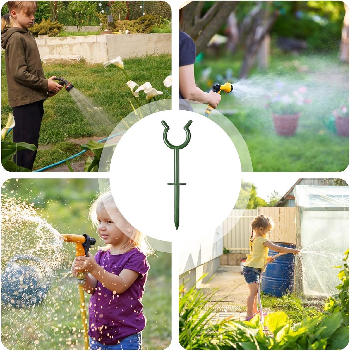 Slanggeleider - Tuinslanghouder - Georganiseerde Tuin - Weerbestendig Materiaal - 19 cm - Groen – foto 7