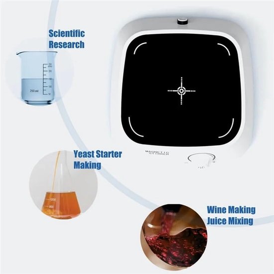 Magnetische Roerder - Roerplaat Mixers - Vloeistoffen Mengen - Zonder Verwarming - 3000 ml - Wit — afbeelding 5