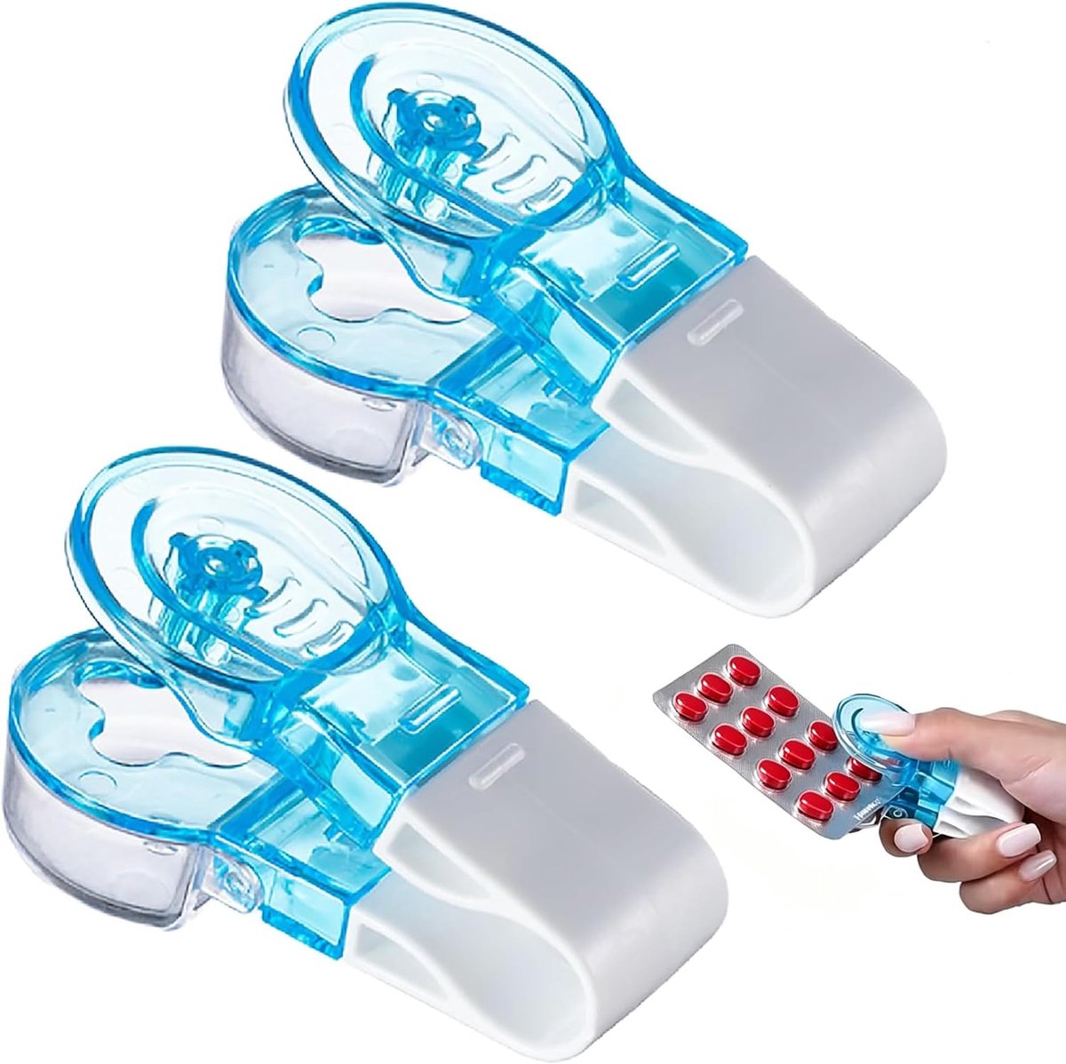 Tabletverdeler 2-delig - Draagbare medicijnverdeler - Nauwkeurig snijmechanisme - Perfecte dosering - ShopVlot