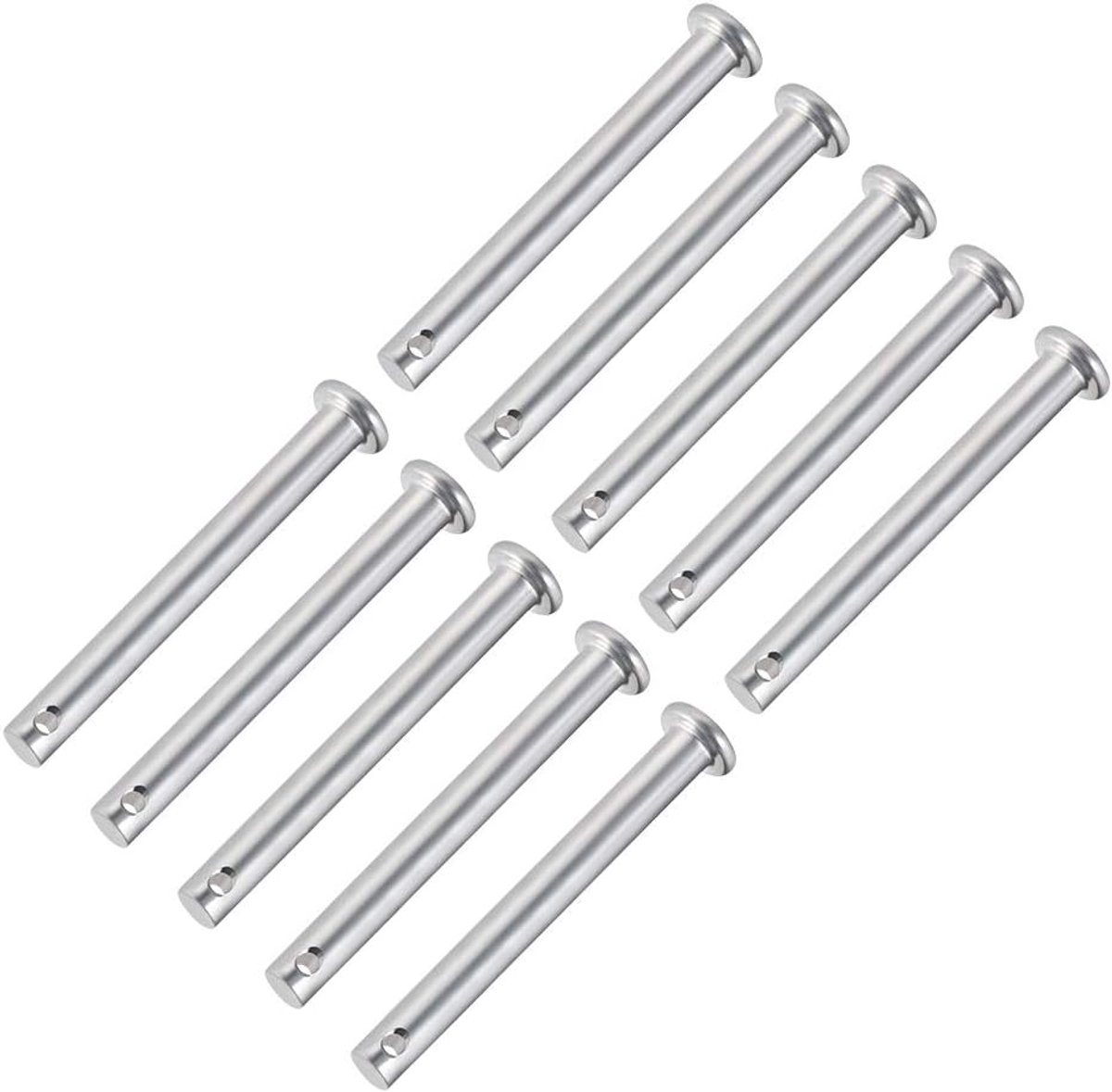 Sourcing map 10 stuks eengat vorkbouten 8 mm x 20 mm platte kop verzinkt staal 6mm x 55mm 10 Pcs
