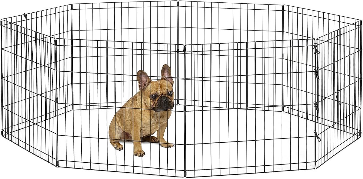 World Hondenoefenpen en speelpen, 61 cm (B) x 61 cm (H), zonder deur, zwart B550-24