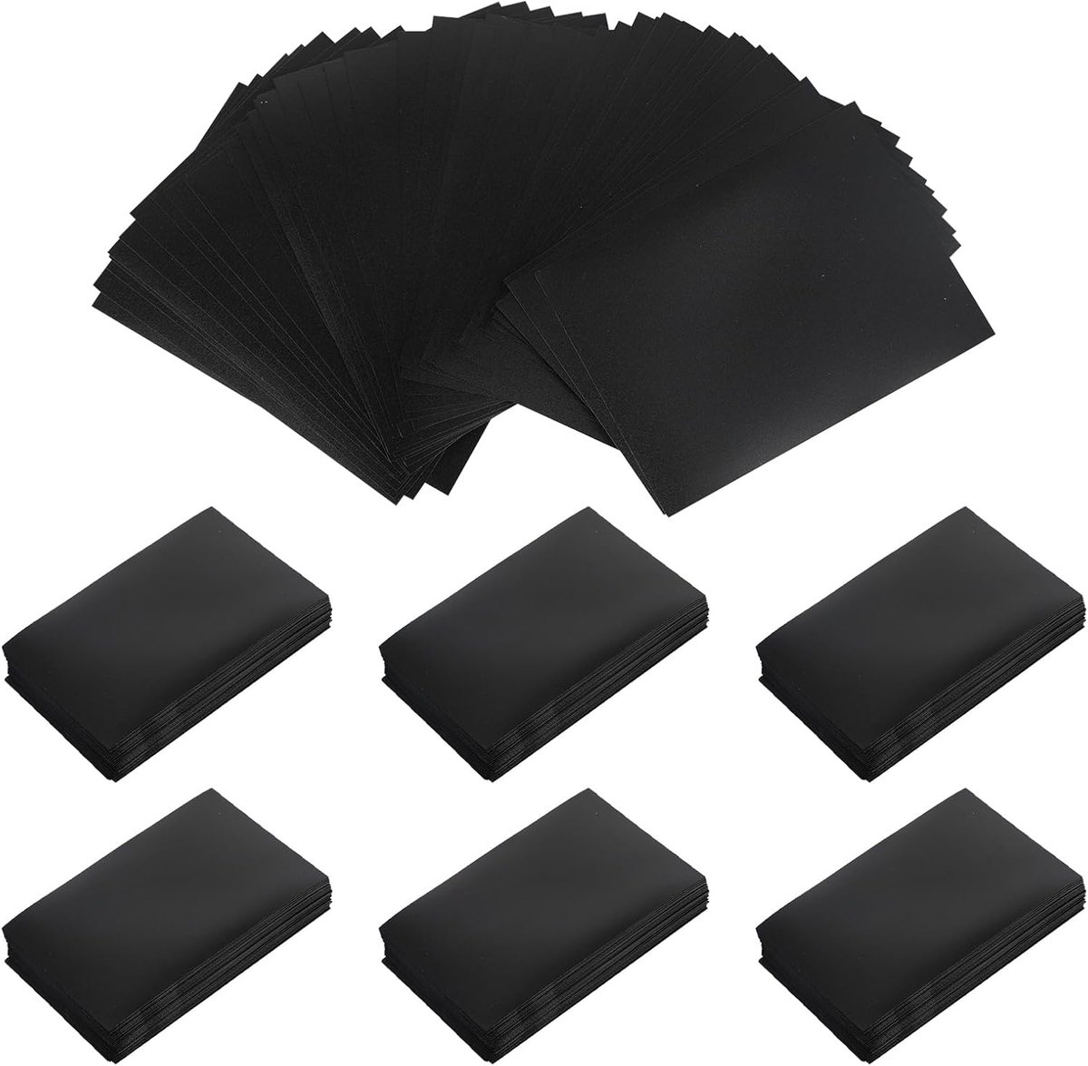 Set van 300 premium verzamelkaartenhoezen 66 x 91 mm, kaartenhoezen voor ruilkaarten, zwarte beschermhoezen voor sportkaarten, praktische kaartensleeves.
