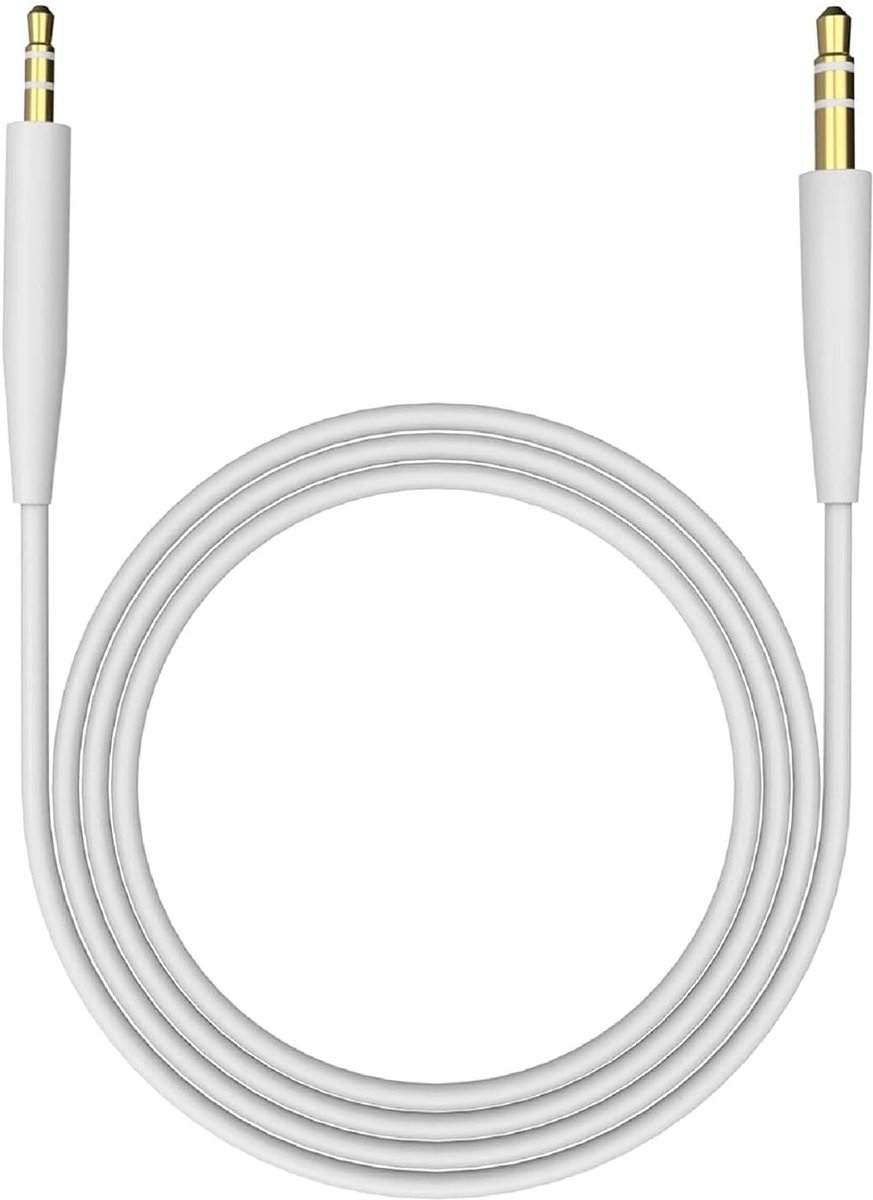 Audiokabel compatibel met Bose 700 QuietComfort QC45 QC35II QC35 QC25, SoundTrue Soundlink On-Ear 2 OE2 OE2i (zonder microfoon) (wit)