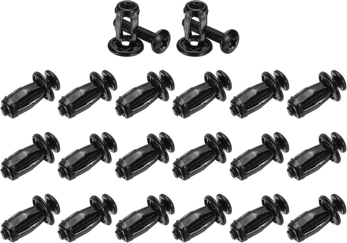 METERXITY 20-pack M5 x 18 holle deurankerset, bloemblaadjesmoeren uitbreidingsschroef krikmoer voor holle wand/aluminium bekleding/stalen buizen/ijzeren platen/kunststof panelen [zwart]