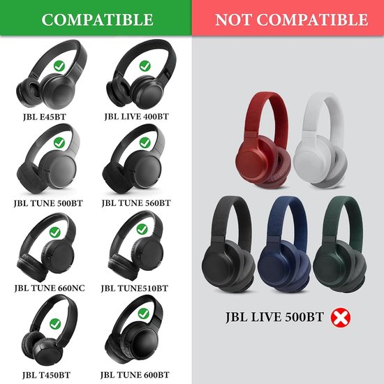 UltraShell-hoesje compatibel met JBLs Tune 600 BTNC, Live 400BT, Tune 500BT, T450BT, E45BT hoofdtelefoon, vervangende beschermende harde schaal reisdraagtas met kabelopslag (Red) — afbeelding 2