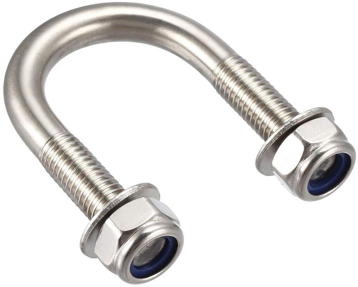 U-bouten 304 roestvrij staal met moeren M6 38 mm binnenbreedte Round,M8,25mm,4Pcs