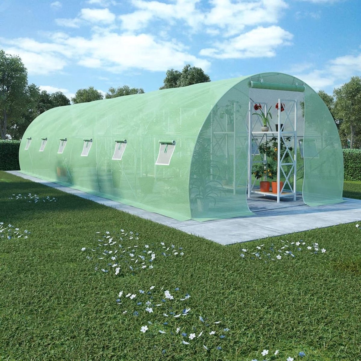 Broeikas, broeikas, broeikas, tomatenkas, folietunnel, plantenhuis, 27 m², 900 x 300 x 200 cm