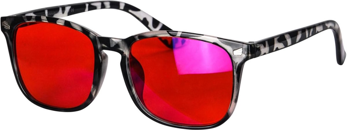 Slaapbril Met Rode Bril Blaulichtfilterbrille Voor Beter Slaap Nacht-Blaulichtschutzbrille Met Vierkant Frame