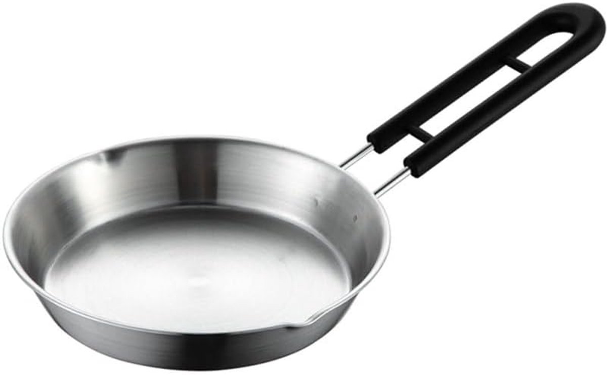Mini-pan van roostervrij staal, 16 cm, multifunctie platte pan voor eieren, olie en melk