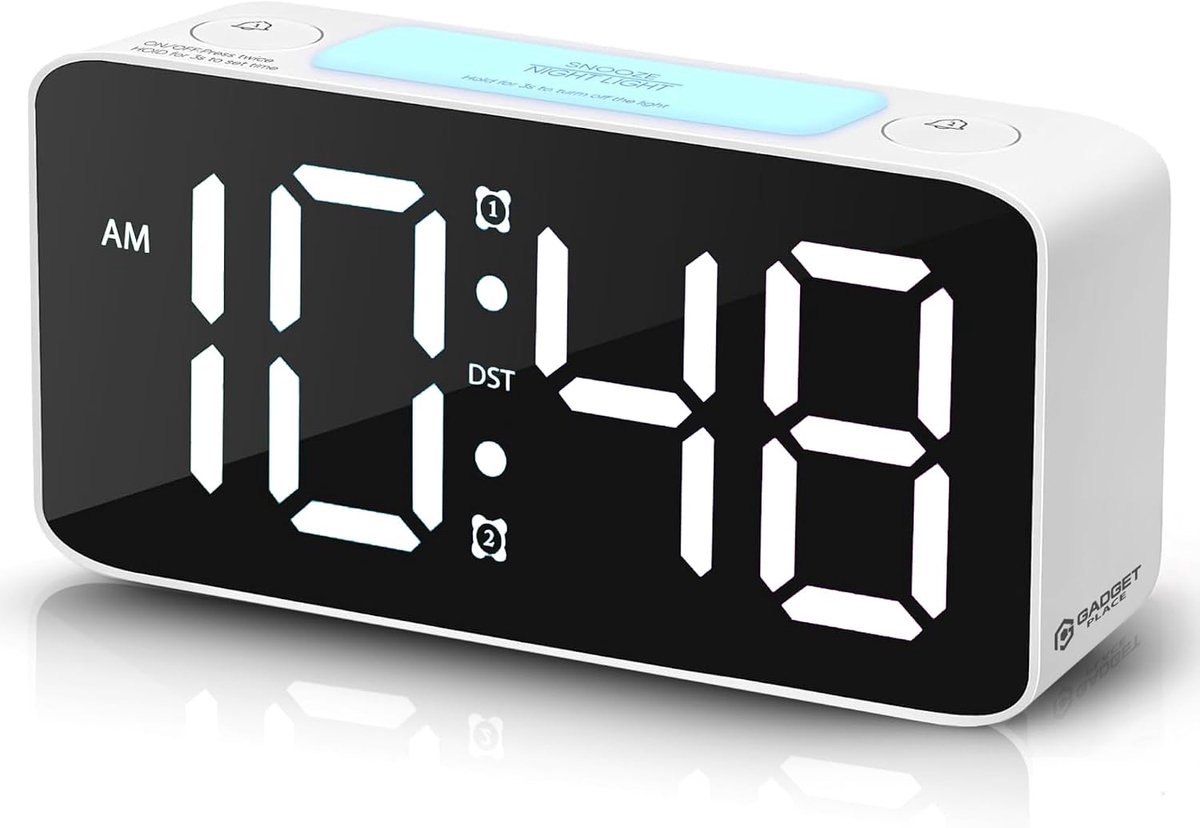 Digitale wekker met extra hard alarm 105 dB - dimbare LED-display - 15 kleuren - ideaal voor zware slapers - SnelShoppen