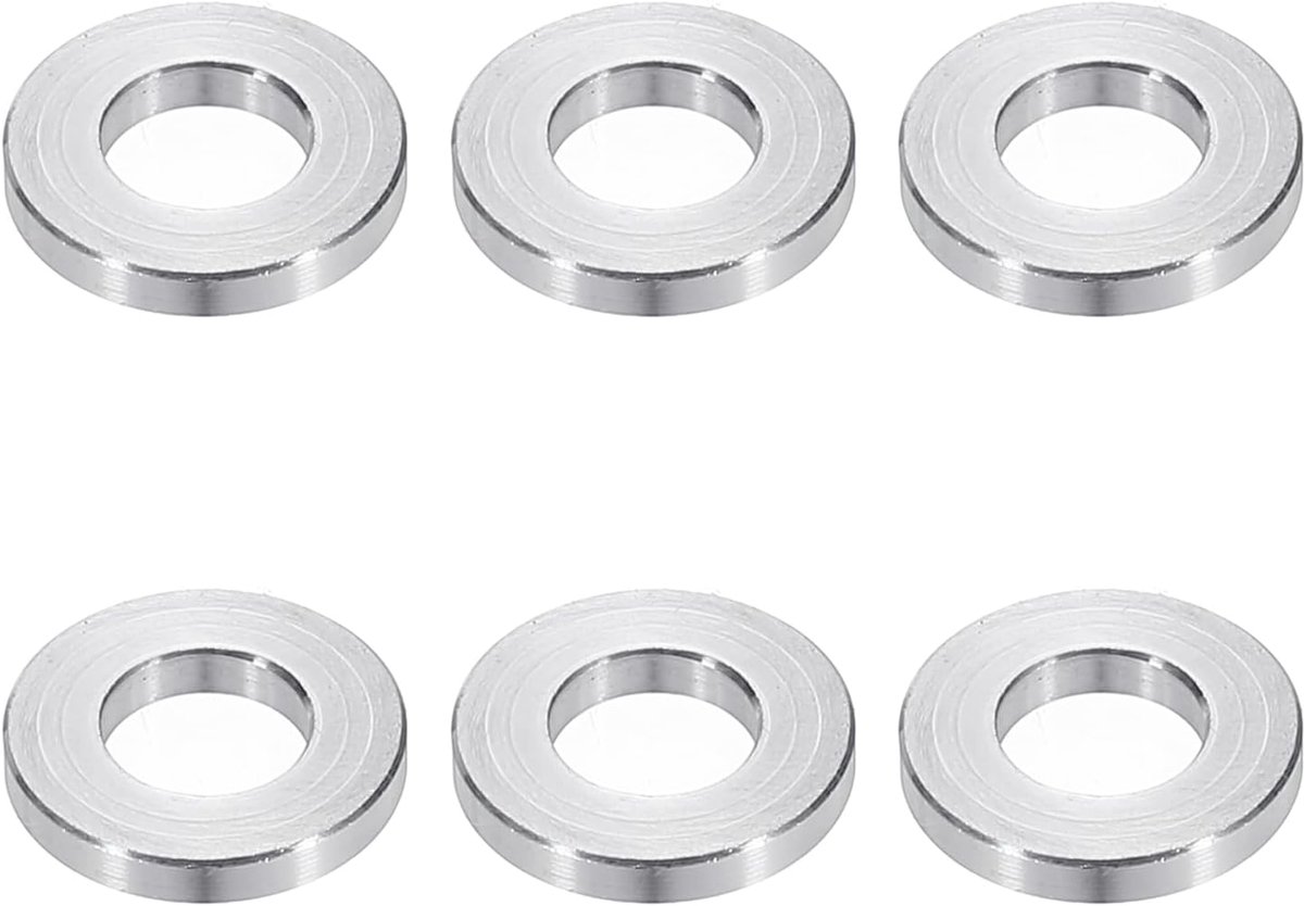 M8 Aluminium Spacers, 6 Stks Metalen Spacers Aluminium 8.2mm ID x 16mm OD x 3mm L Aluminium Spacer Schroef Standoff Ronde voor 5/16 of M8 Schroefbouten